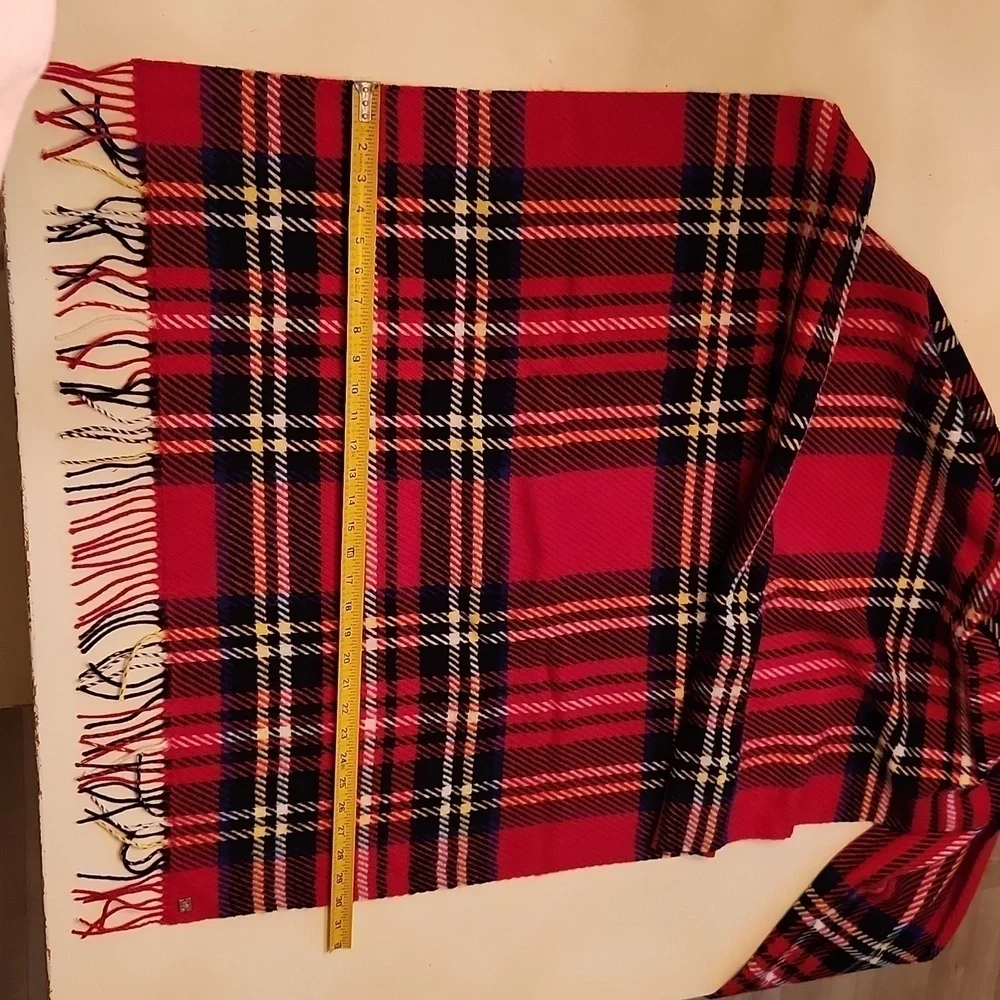 Ralph Lauren wool blend red Tartan Scarf new with tags